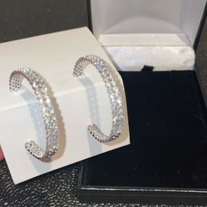 CZ Diamond Large Hoop Earrings